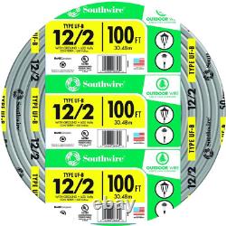 Southwire 13055926 12/2WG UF Wire 100-Foot, Approved for Direct Burial Wiring