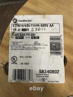 Southwire 14/4 EZIN Mini Split THHN PVC+MC 600V, 90C Direct Burial Black, 230Ft