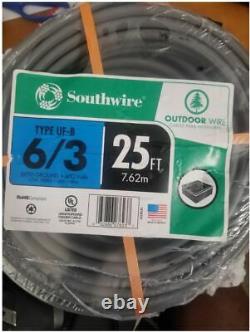 Southwire 25' 6-3 UF-B WithGROUND UNDERGROUND FEEDER DIRECT BURIAL WIRE/CABLE