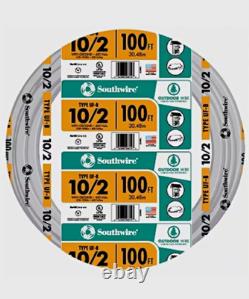 Southwire UF-B 10/2 10 AWG Solid Copper Wire 100 ft Gray 600V Direct Burial
