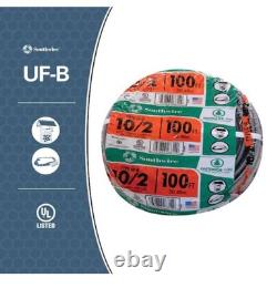 Southwire UF-B 10/2 10 AWG Solid Copper Wire 100 ft Gray 600V Direct Burial