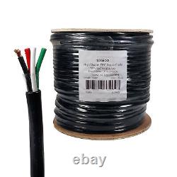 Speaker Wire Audio Cable 16/4 AWG In-Wall Outdoor Direct Burial UV Black 500ft