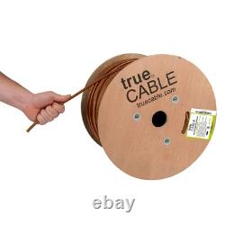 TrueCABLE Cat6 Direct Burial Gel Filled 1000ft Brown Waterproof CMX 23AWG Solid