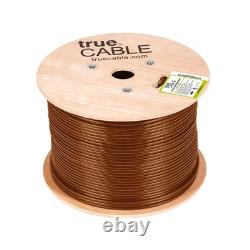 TrueCABLE Cat6 Direct Burial Gel Filled 1000ft Brown Waterproof CMX 23AWG Solid