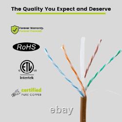 TrueCABLE Cat6 Direct Burial Gel Filled 1000ft Brown Waterproof CMX 23AWG Solid