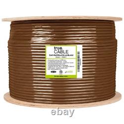 TrueCABLE Cat6 Direct Burial Gel Filled 1000ft Brown Waterproof CMX 23AWG Solid