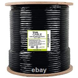 TrueCABLE Cat6 Direct Burial, Gel Filled, 500ft, Black, Waterproof, CMX