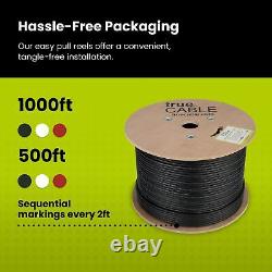 TrueCABLE Cat6 Direct Burial, Shielded F/UTP, 1000ft, Waterproof, Outdoor Rat