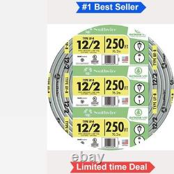 Underground Feeder Cable 12/2 AWG 250 FT Copper 600 Volt Direct Burial Wire
