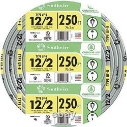 Underground Feeder Cable 12/2 AWG 250 FT Copper 600 Volt Direct Burial Wire