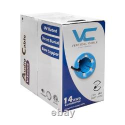 Vertical Cable 14AWG 4C Direct Burial Speaker Cable UV Black 500ft