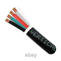 Vertical Cable 14AWG 4C Direct Burial Speaker Cable UV Black 500ft