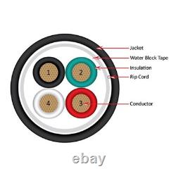 Vertical Cable 14AWG 4C Direct Burial Speaker Cable UV Black 500ft