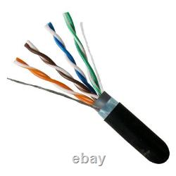 Vertical Cable CAT5E, Shielded Dual Jacket, Direct Burial, 1000ft, Black, Bul