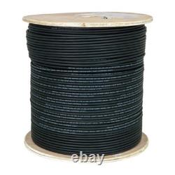 Vertical Cable CAT5E, Shielded Dual Jacket, Direct Burial, 2000ft, Black, Bulk