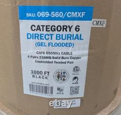 Vertical Cable Cat6 Direct Burial Gel Flooded 23AWG 4Pair Copper Cable 1000ft