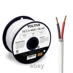 Voltive 10/2 Speaker Wire CL3 In-Wall/Direct Burial OFC 100ft White