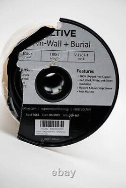 Voltive 12/4 Speaker Wire CL3 In-Wall/Direct Burial OFC 100ft Black