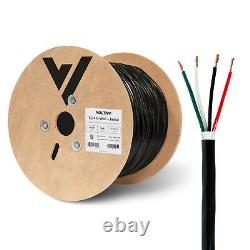 Voltive 12/4 Speaker Wire CL3 In-Wall/Direct Burial OFC 500ft Black