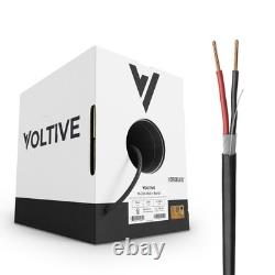 Voltive 14/2 Speaker Wire CL3 In-Wall/Direct Burial OFC 250ft Black