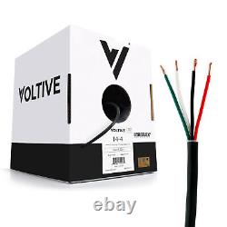 Voltive 14/4 Speaker Wire CL3 In-Wall/Direct Burial OFC 250ft Black