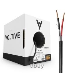 Voltive 16/2 Speaker Wire, In-Wall CL3 & Direct Burial, Black, 250ft