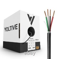 Voltive 18/4 Low Voltage Wire, In-Wall CL3 & Direct Burial, Black, 500ft