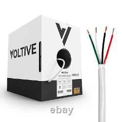 Voltive 18/4 Speaker Wire CL3 In-Wall/Direct Burial OFC 500ft White