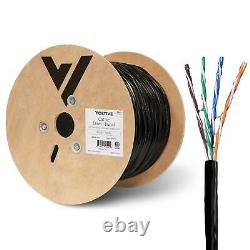Voltive Cat5e Direct Burial Ethernet Cable Gel Filled, UTP, OFC, 1000FT, Black