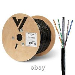 Voltive Cat6 Direct Burial Ethernet Cable Gel Filled, UTP, OFC, 500FT, Black