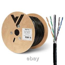 Voltive Cat6 Shielded Direct Burial Ethernet Cable Gel Filled, 500FT, Black