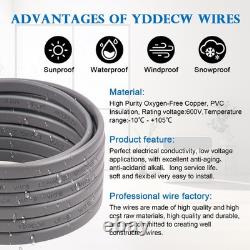 YDDECW 12/2 UF-B Wire 25FT 100% Pure Copper 12AWG 2 Connector Direct Burial