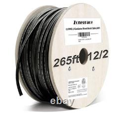 Zonegrace 12AWG 2-Conductor 12/2 Direct Burial Wire for Low Voltage Landscape