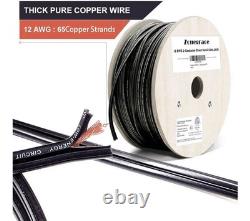 Zonegrace 12AWG 2-Conductor 12/2 Direct Burial Wire for Low Voltage Landscape