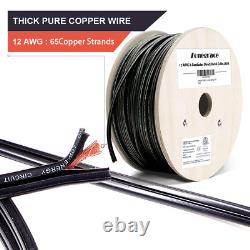 Zonegrace 12AWG 2-Conductor 12/2 Direct Burial Wire for Low Voltage Landscape Li