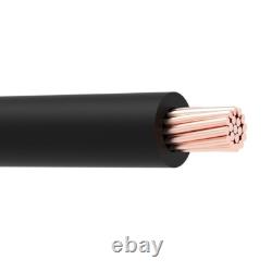 100' 2/0 AWG Câble en cuivre XLP USE-2 RHH RHW-2 pour enterré direct Noir 600V