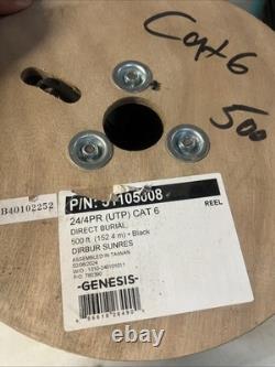 24/4PR (UTP) CAT 6 Enterrement direct 500 pi. Fil noir par Genesis