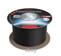 250FT Câble de haut-parleur extérieur 12AWG 12/2 CL3 en cuivre sans oxygène pour enterrement direct