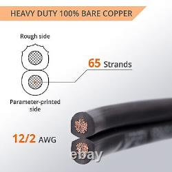 250 pieds 12/2 Fil de cuivre pour éclairage paysager basse tension enterré directement à l'extérieur