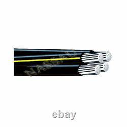 300' Dyke 2-2-2-4 Quadruplex Aluminium Urd Câble Direct Burial Wire 600v