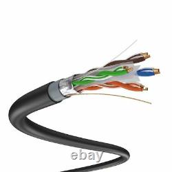 500ft Cat6a Stp Shielded Direct Burial Cable 23awg Solid Copper Wire 550mhz
