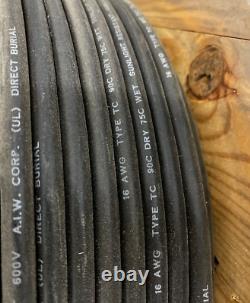 Aiw Corp Fil de calibre 16 AWG de type TC 90 °C sec, 75 °C humide, résistant au soleil, 600 V, enfouissement direct