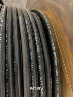 Aiw Corp Fil de calibre 16 AWG de type TC 90 °C sec, 75 °C humide, résistant au soleil, 600 V, enfouissement direct