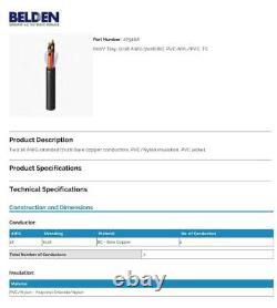 Belden 27916a Câble De Contrôle 18/2c Tc 600v Nplf 150v Direct-burial 1000 Ft