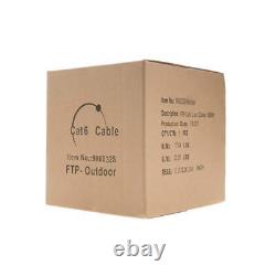 CAT6 1000FT Câble extérieur 23 AWG 550MHz FTP Fil solide Enterré directement UV 1000
