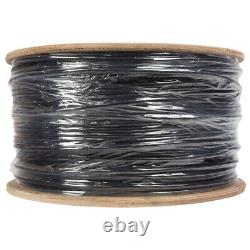 CAT6 1000FT UTP En cuivre massif extérieur rempli de gel pour enterrement en LDPE Ethernet 23AWG Noir