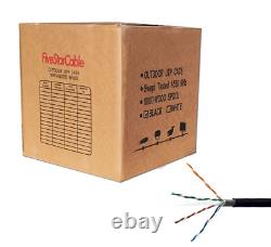 Câble Cat6 extérieur 1000 pieds. 23AWG double gaine pour enfouissement direct souterrain résistant aux intempéries