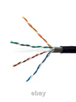 Câble Cat6 extérieur 1000 pieds. 23AWG double gaine pour enfouissement direct souterrain résistant aux intempéries
