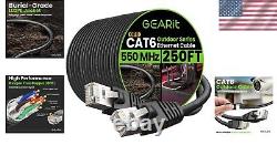 Câble Ethernet Cat6 enterrable à haute vitesse de 250 pieds, résistant aux UV pour l'extérieur