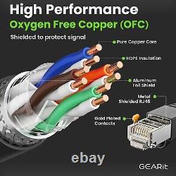 Câble Ethernet Cat6 enterrable à haute vitesse de 250 pieds, résistant aux UV pour l'extérieur